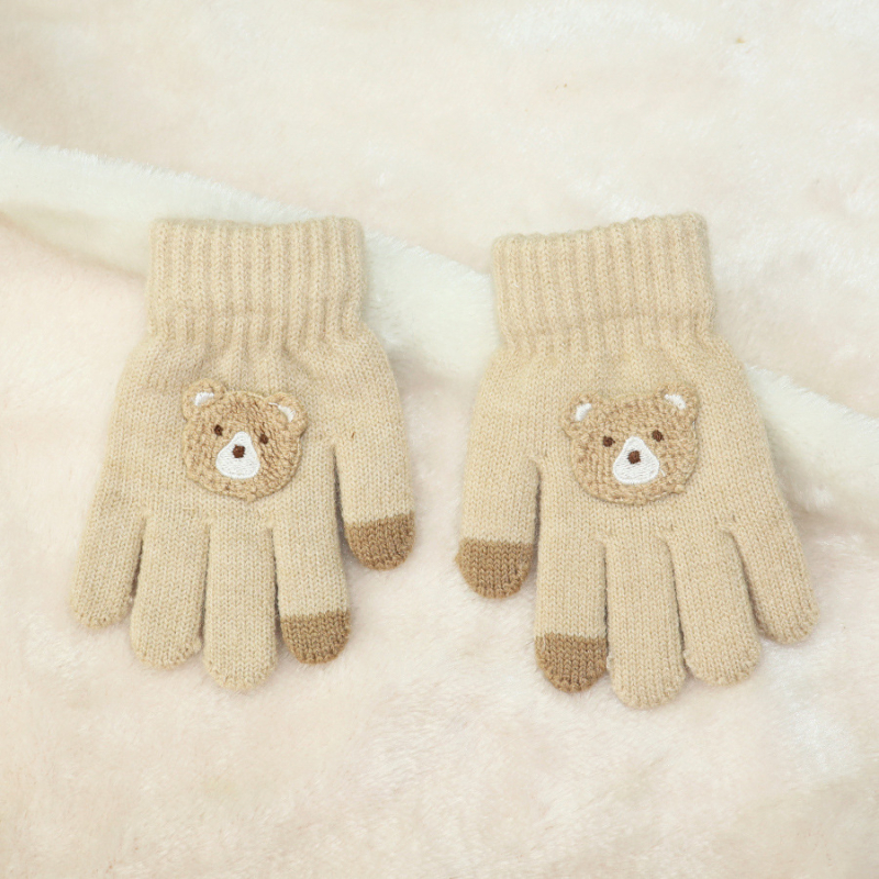 Dječje pletene zimske rukavice s flis unutarnjom podstavom, debele, petoprstne, s uzorkom srca, za djecu 1–5 godina