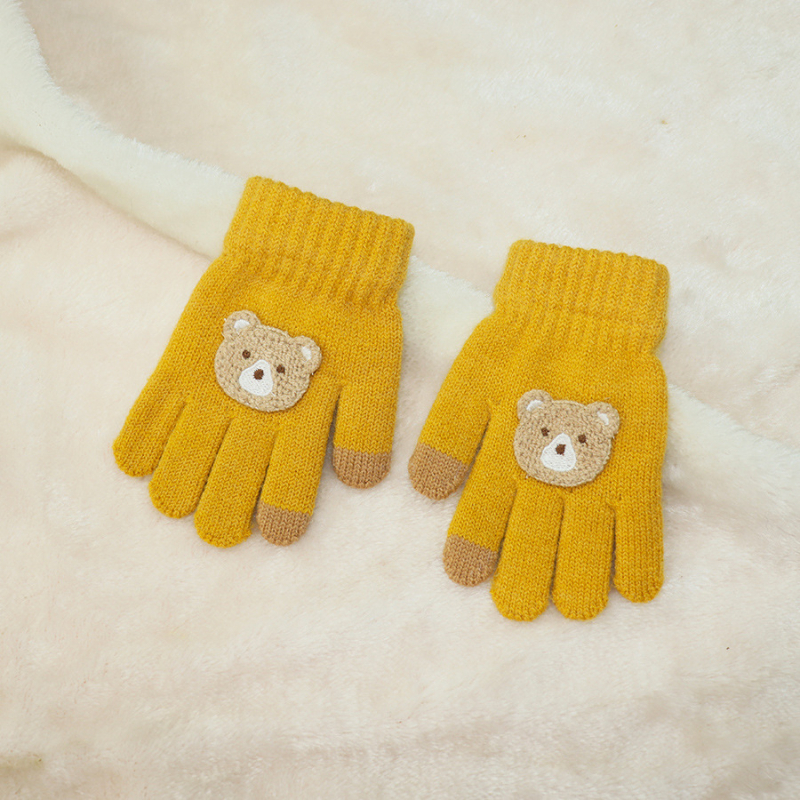 Dječje pletene zimske rukavice s flis unutarnjom podstavom, debele, petoprstne, s uzorkom srca, za djecu 1–5 godina