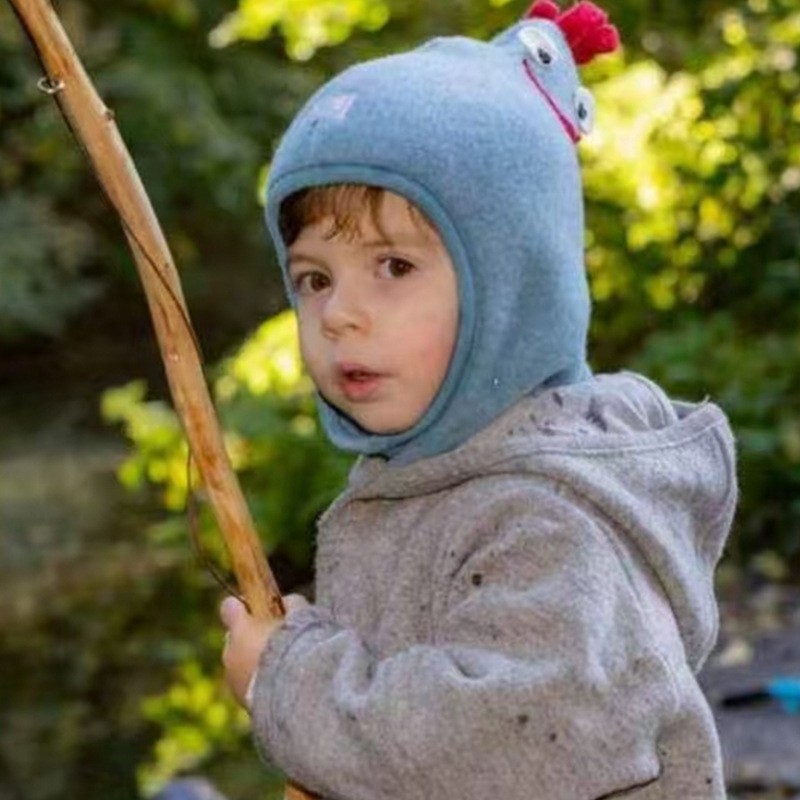 Šešir za bebe i malu djecu u obliku pijetla, mekan flis, topao