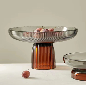 Стъклена чиния за плодове, модерен минималистичен стил, прост стил, първокласно качество.