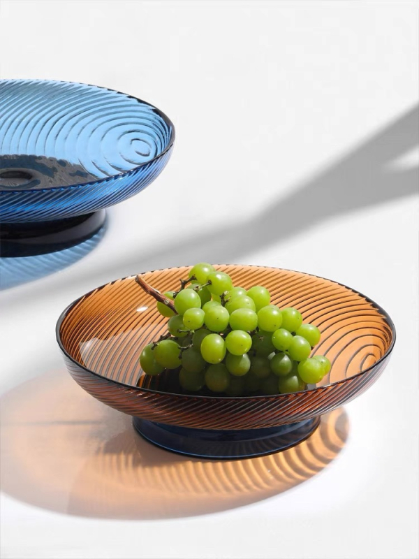 Стъклена чиния за плодове, модерен минималистичен стил, прост стил, първокласно качество.