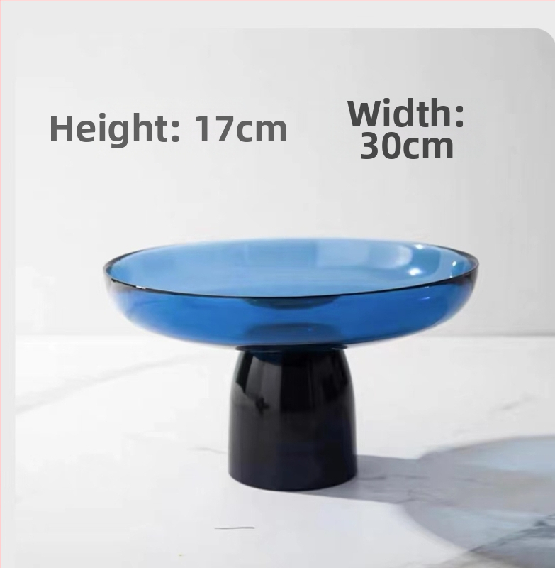 Стъклена чиния за плодове, модерен минималистичен стил, прост стил, първокласно качество.