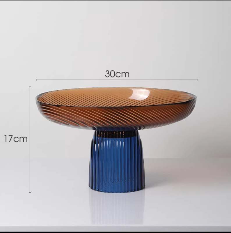 Стъклена чиния за плодове, модерен минималистичен стил, прост стил, първокласно качество.