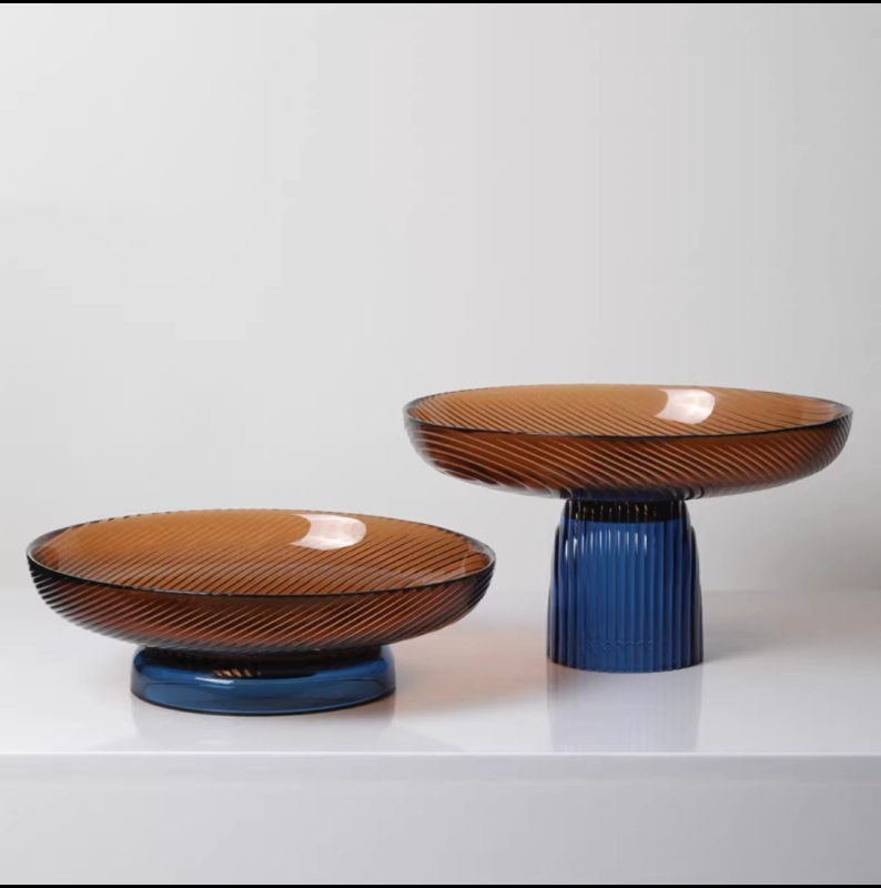 Стъклена чиния за плодове, модерен минималистичен стил, прост стил, първокласно качество.