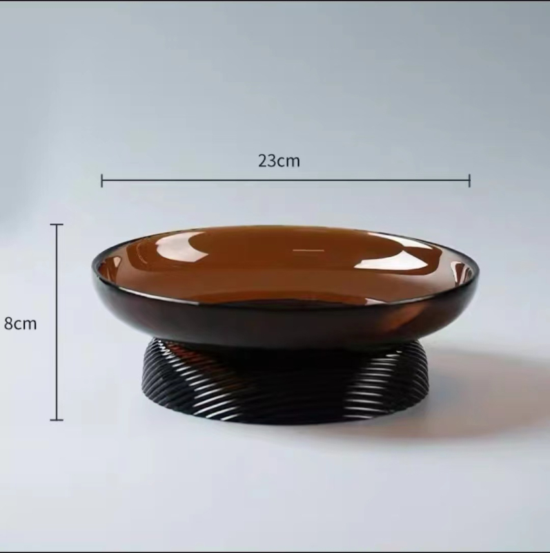 Стъклена чиния за плодове, модерен минималистичен стил, прост стил, първокласно качество.