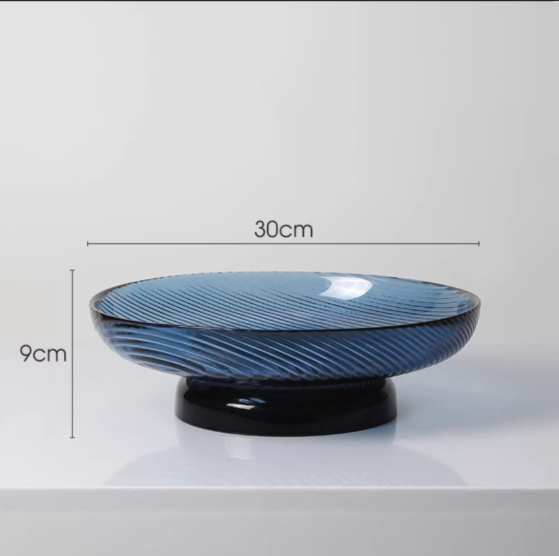 Стъклена чиния за плодове, модерен минималистичен стил, прост стил, първокласно качество.