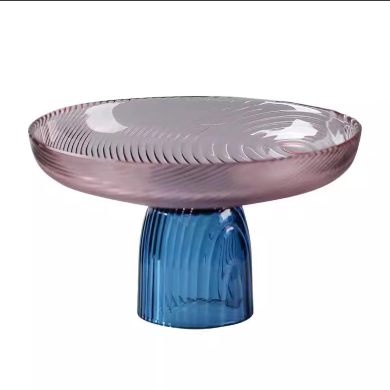 Стъклена чиния за плодове, модерен минималистичен стил, прост стил, първокласно качество.