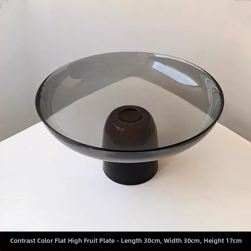 Стъклена чиния за плодове, модерен минималистичен стил, прост стил, първокласно качество.