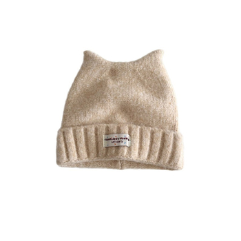 Dječja pletena kapa s mačjim ušima – topla i vjetrootporna, kupolasta kruna, Jacquard pletenina, za djecu od 2 do 6 godina, zima