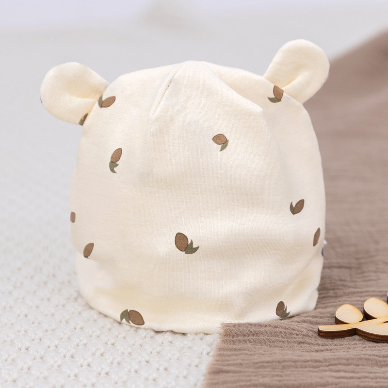 Dječja kapa, jesen-zima, za dob 0–6 mjeseci, pamuk, kupolasti oblik, bez oboda, topla i otporna na vjetar, stil crtani, slatka