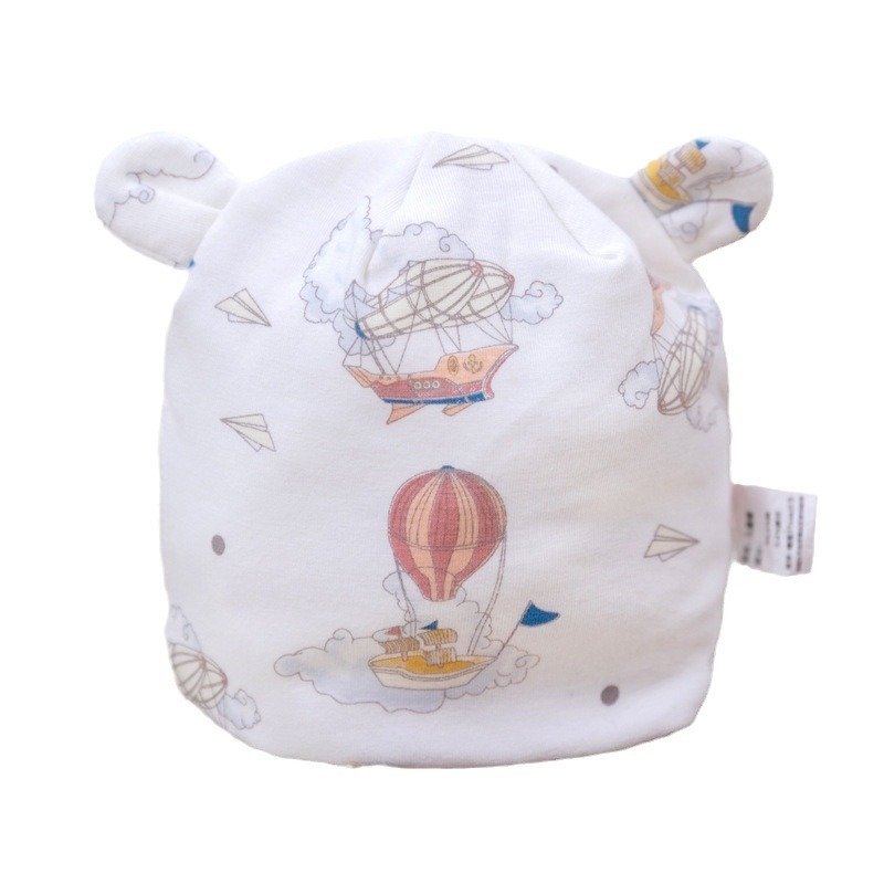 Dječja kapa, jesen-zima, za dob 0–6 mjeseci, pamuk, kupolasti oblik, bez oboda, topla i otporna na vjetar, stil crtani, slatka