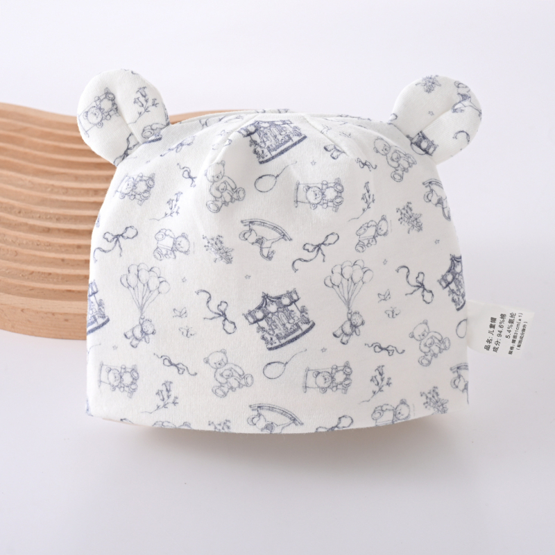 Dječja kapa, jesen-zima, za dob 0–6 mjeseci, pamuk, kupolasti oblik, bez oboda, topla i otporna na vjetar, stil crtani, slatka