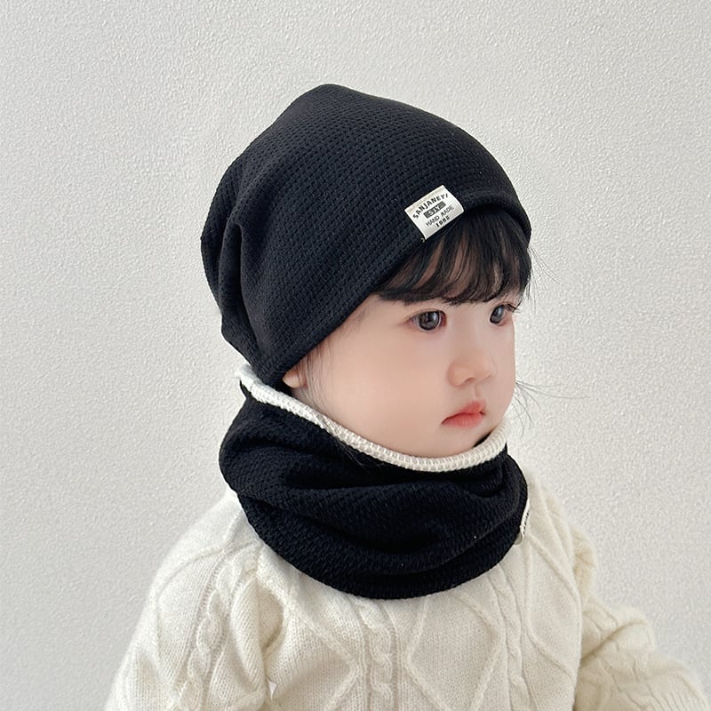 Két részes készlet: kapucnis sapka és nyakmelegítő – kupola alakú sapka, széles karimával, melegen tart, szélálló