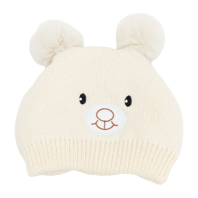 Kötött gyerek sapka szarvas plüss díszítéssel, téli meleg, kupola alakú, 2–10 éveseknek