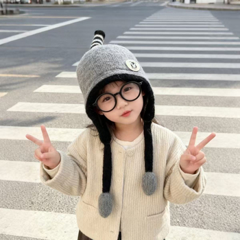 Dječja zimska topla kapa za uši, kupolasti stil s obodom, otporna na vjetar, zadržava toplinu, poliester, uzrast 6–12 mjeseci i 1–2 godine