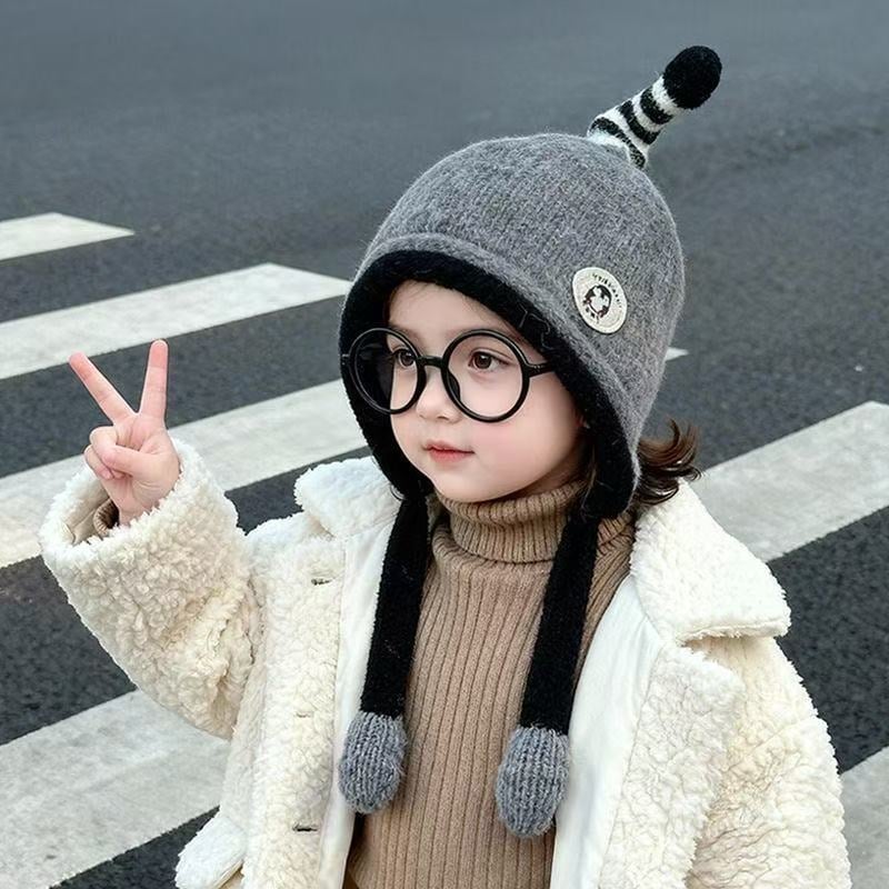 Dječja zimska topla kapa za uši, kupolasti stil s obodom, otporna na vjetar, zadržava toplinu, poliester, uzrast 6–12 mjeseci i 1–2 godine