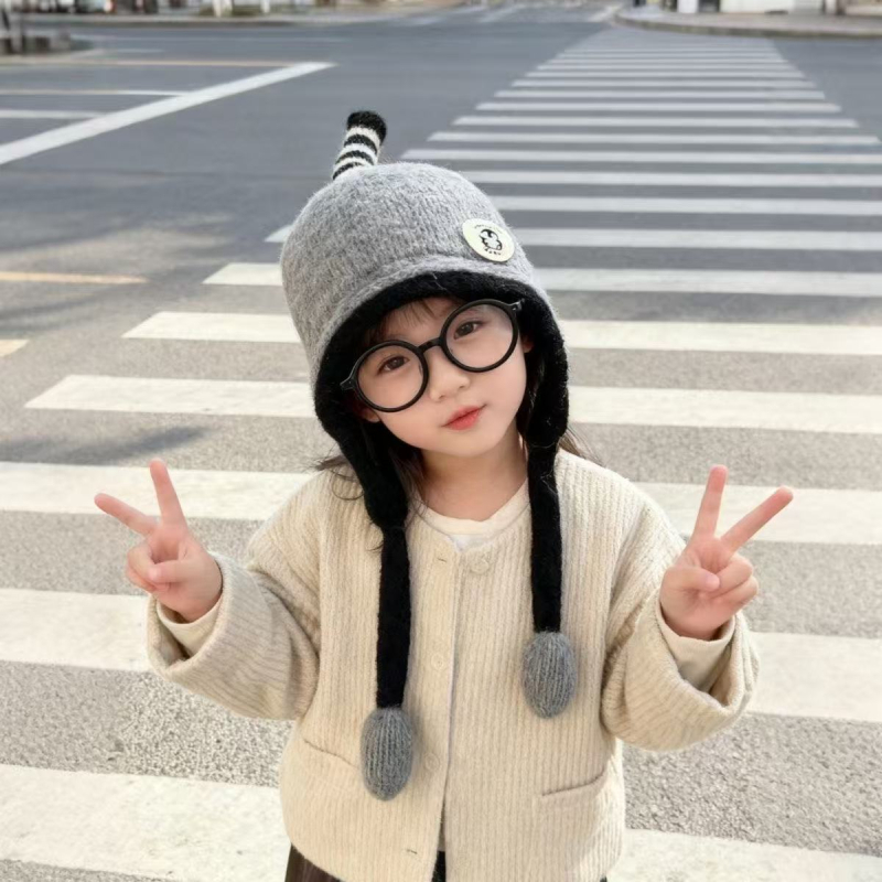 Dječja zimska topla kapa za uši, kupolasti stil s obodom, otporna na vjetar, zadržava toplinu, poliester, uzrast 6–12 mjeseci i 1–2 godine