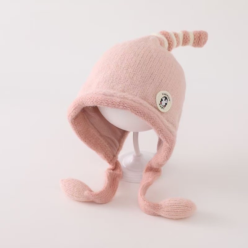 Dječja zimska topla kapa za uši, kupolasti stil s obodom, otporna na vjetar, zadržava toplinu, poliester, uzrast 6–12 mjeseci i 1–2 godine