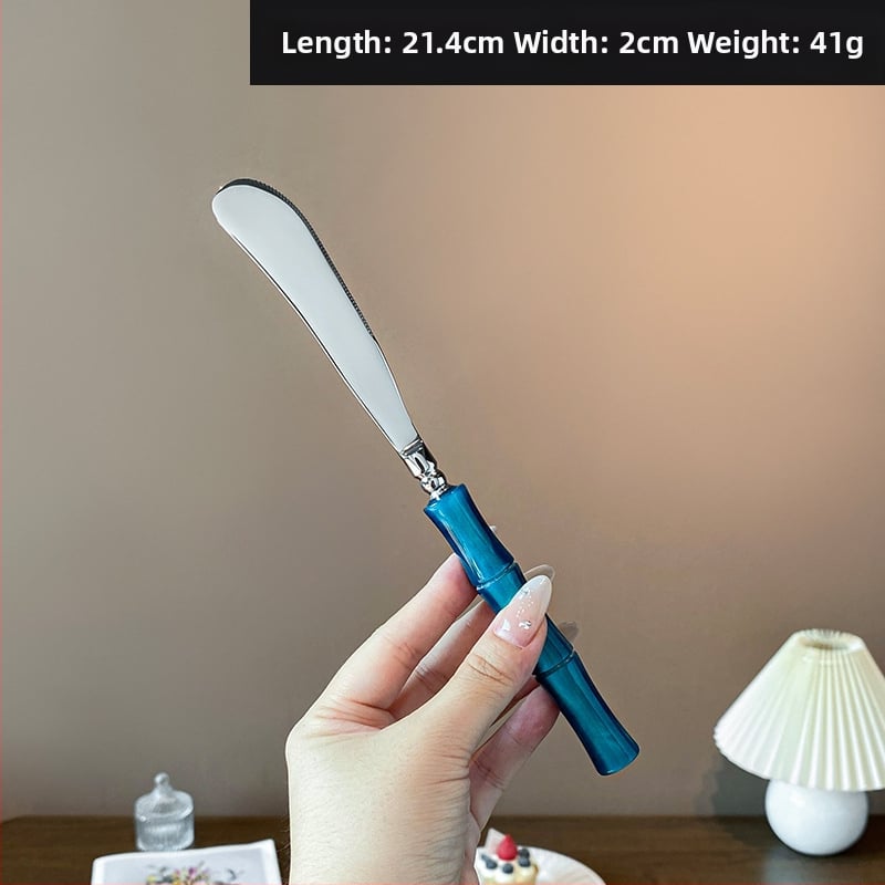 Σετ μαχαιροπίρουνων με ακρυλική λαβή από ανοξείδωτο χάλυβα 304, με μπαμπού σύνδεσμο, φινίρισμα καθρέφτη