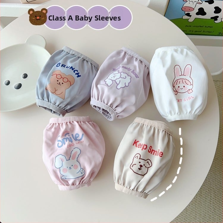 Bērnu ūdensnecaurlaidīgās piedurknes 0–3 gadu vecumam, unisex, karikatūras stils, rudens 2025 izlaidums