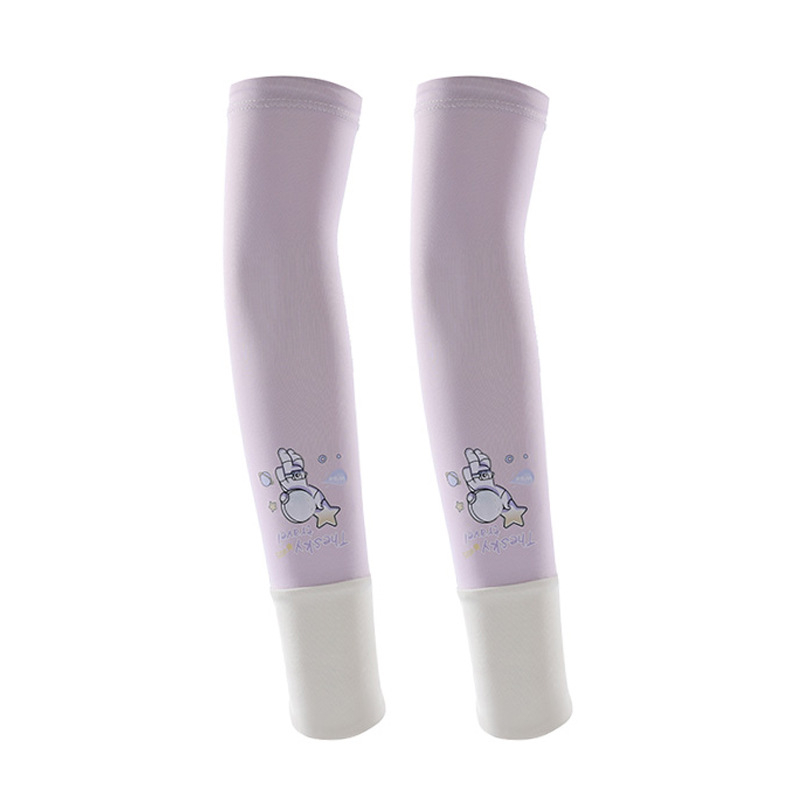 Bērnu UV aizsargrokas - Cartoon lācis, universāls, neilons Ice Silk, vecums 8–13, vasara pavasaris