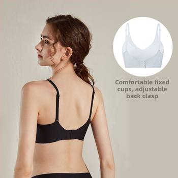 Nailona bezvadu krūšturis ar fiksētām kaussēm, viengabala dizains, muguras trīs rindu sprādze, bezšuvju pildījums ar putām