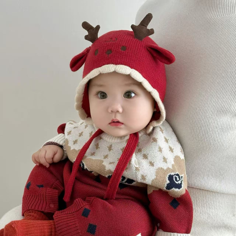 Beebide talvemüts kõrvakaitsega, tuulekindel, kootud puuvill, sobiv 6–12 kuu vanusele