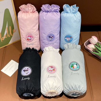 Cartoon Kuromi bērnu anti-traipu piedurknēm — izšūta auduma, unisex, vecums 3–13 gadi, piemērots ziemai, pavasarim un rudenim