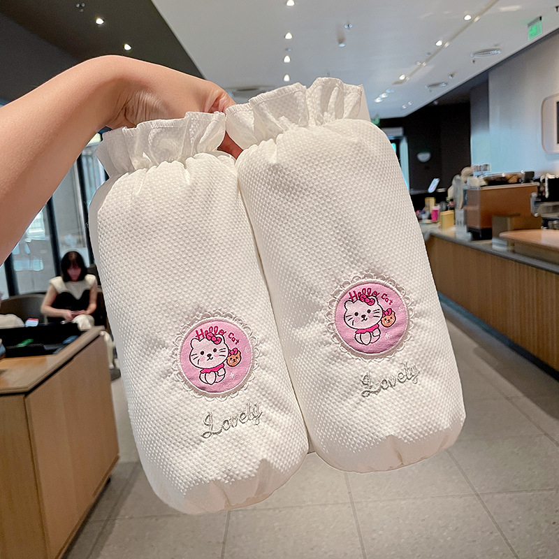 Cartoon Kuromi bērnu anti-traipu piedurknēm — izšūta auduma, unisex, vecums 3–13 gadi, piemērots ziemai, pavasarim un rudenim