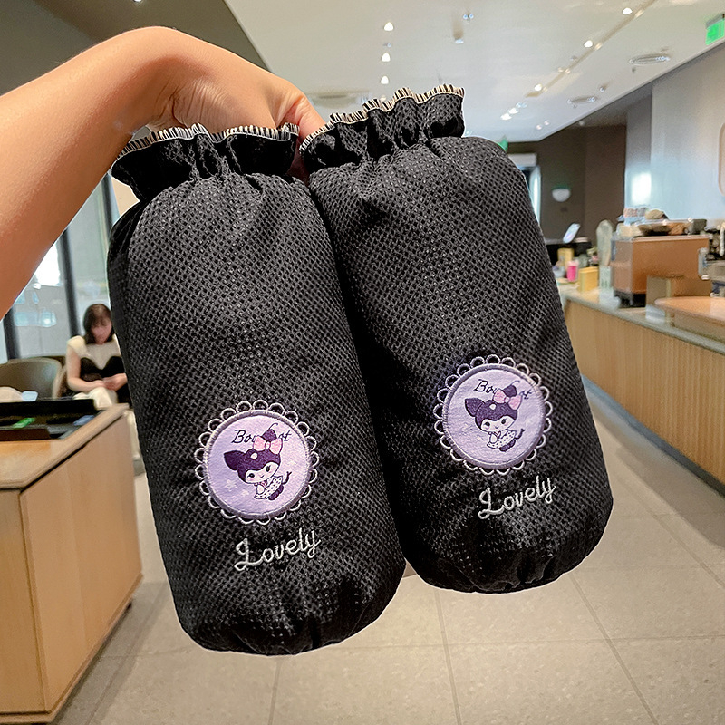 Cartoon Kuromi bērnu anti-traipu piedurknēm — izšūta auduma, unisex, vecums 3–13 gadi, piemērots ziemai, pavasarim un rudenim