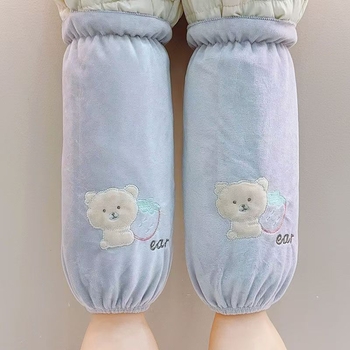 Μανσέτες από βελούδο κορεατικού στυλ για γυναίκες, μακριές, φθινοπωρινές/χειμερινές, αντιβρωμιά, σχέδιο με κινούμενα σχέδια, πολυεστέρας-βαμβάκι