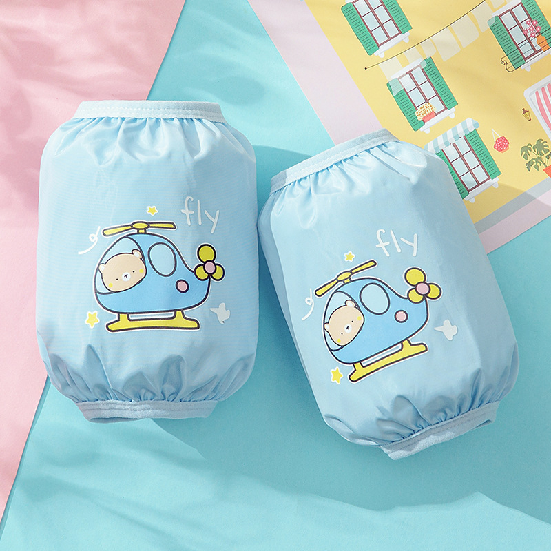 Προστατευτικές μανσέτες για βρέφη 0–3 ετών, αδιάβροχες και ανθεκτικές στο λάδι, ύφασμα tarpaulin, καρτούν κοντό σχέδιο