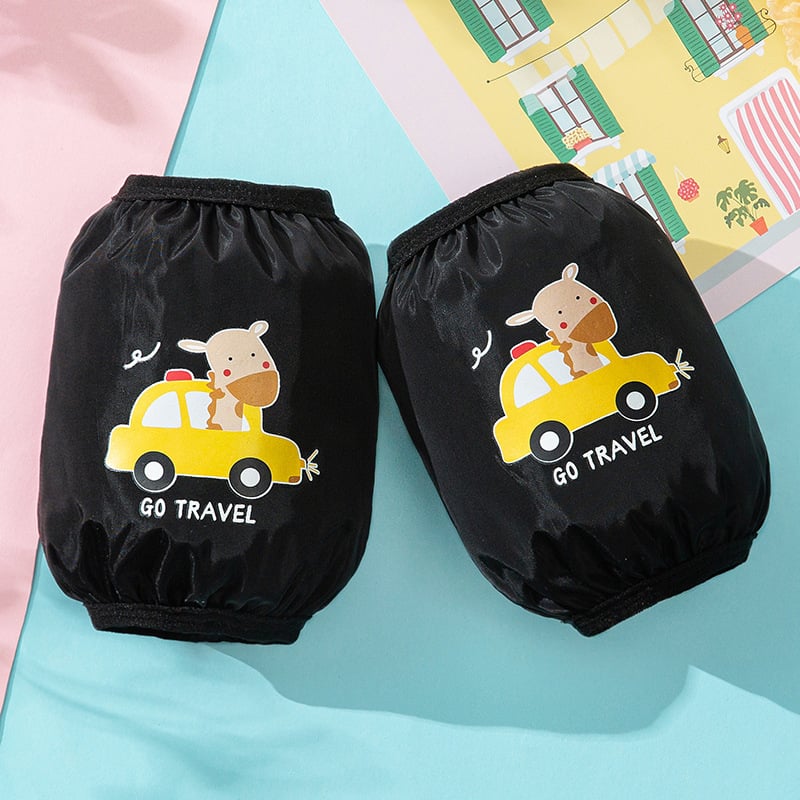 Προστατευτικές μανσέτες για βρέφη 0–3 ετών, αδιάβροχες και ανθεκτικές στο λάδι, ύφασμα tarpaulin, καρτούν κοντό σχέδιο