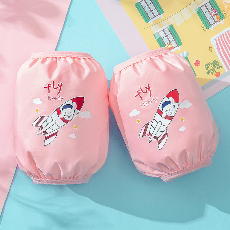 Προστατευτικές μανσέτες για βρέφη 0–3 ετών, αδιάβροχες και ανθεκτικές στο λάδι, ύφασμα tarpaulin, καρτούν κοντό σχέδιο