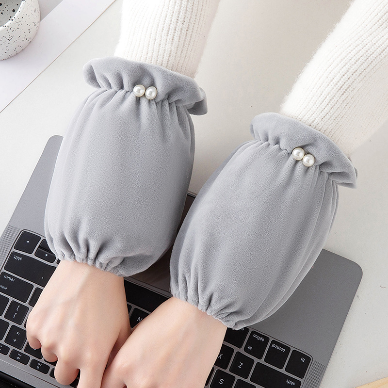 Μανσέτες προστασίας από λεκέδες, από λεπτό φλίς, ποδιά χωρίς μανίκια, μοντέρνος μινιμαλιστικός σχεδιασμός