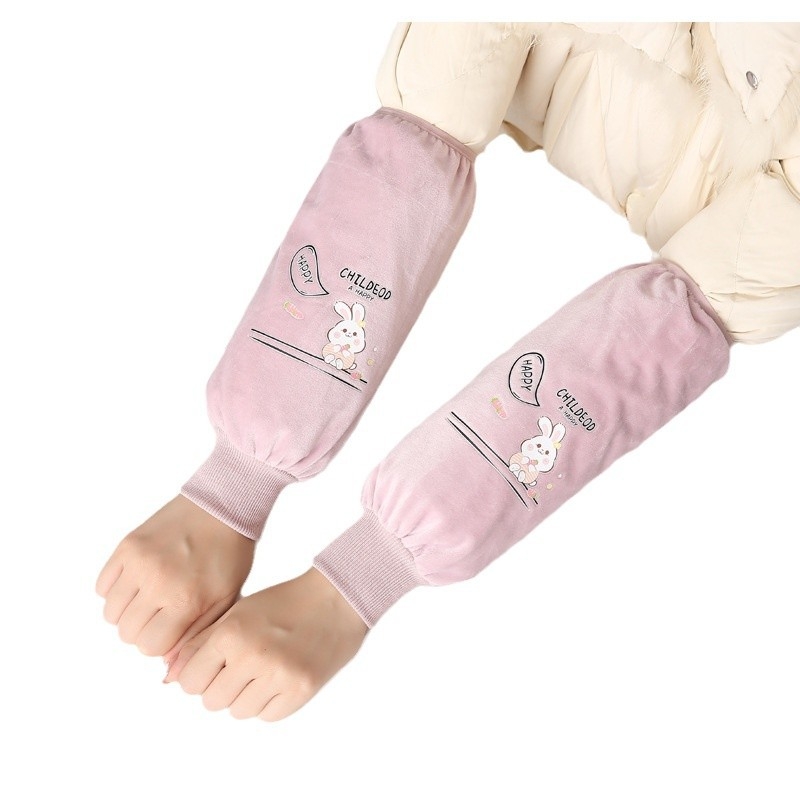 Dječje plišane rukave za pisanje s prints zeca, najlon, zaštita od prljavštine, zima i proljeće, unisex
