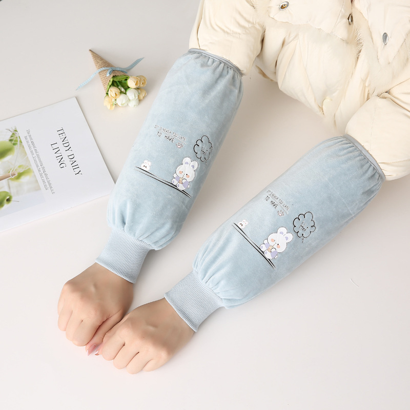 Dječje plišane rukave za pisanje s prints zeca, najlon, zaštita od prljavštine, zima i proljeće, unisex