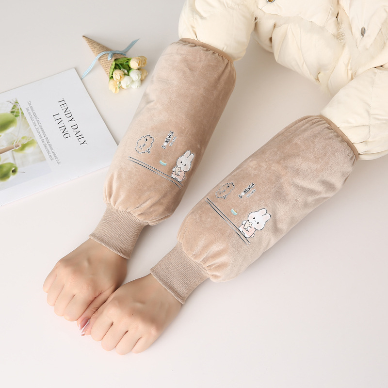Dječje plišane rukave za pisanje s prints zeca, najlon, zaštita od prljavštine, zima i proljeće, unisex