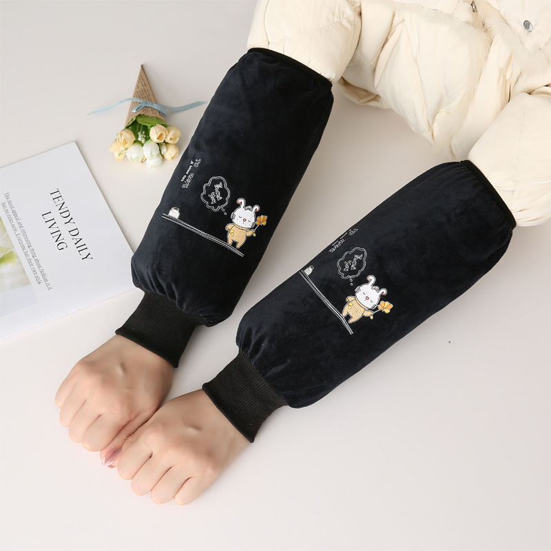 Dječje plišane rukave za pisanje s prints zeca, najlon, zaštita od prljavštine, zima i proljeće, unisex
