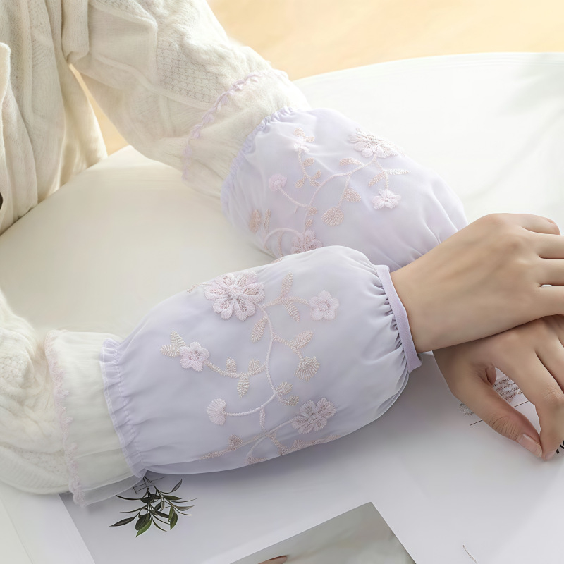 Čipkasti mrežasti zaštitni rukavi, dvostruka zaštita od prljavštine, zima, unisex, reljefni cvjetni uzorak