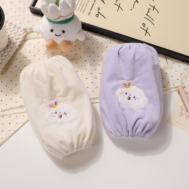 Μανίκια γραφείου από βελούδινο πολυεστέρα, γυναικείες, με κέντημα καρτούν, αντιβρωμικά, προστασία από λεκέδες