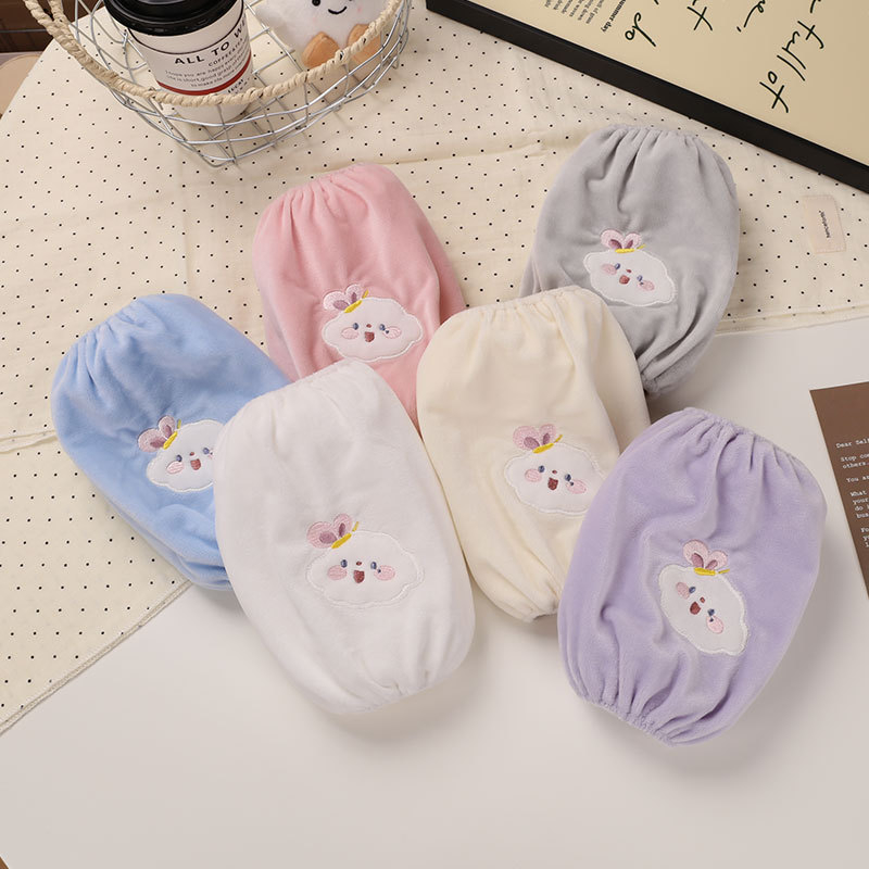 Μανίκια γραφείου από βελούδινο πολυεστέρα, γυναικείες, με κέντημα καρτούν, αντιβρωμικά, προστασία από λεκέδες