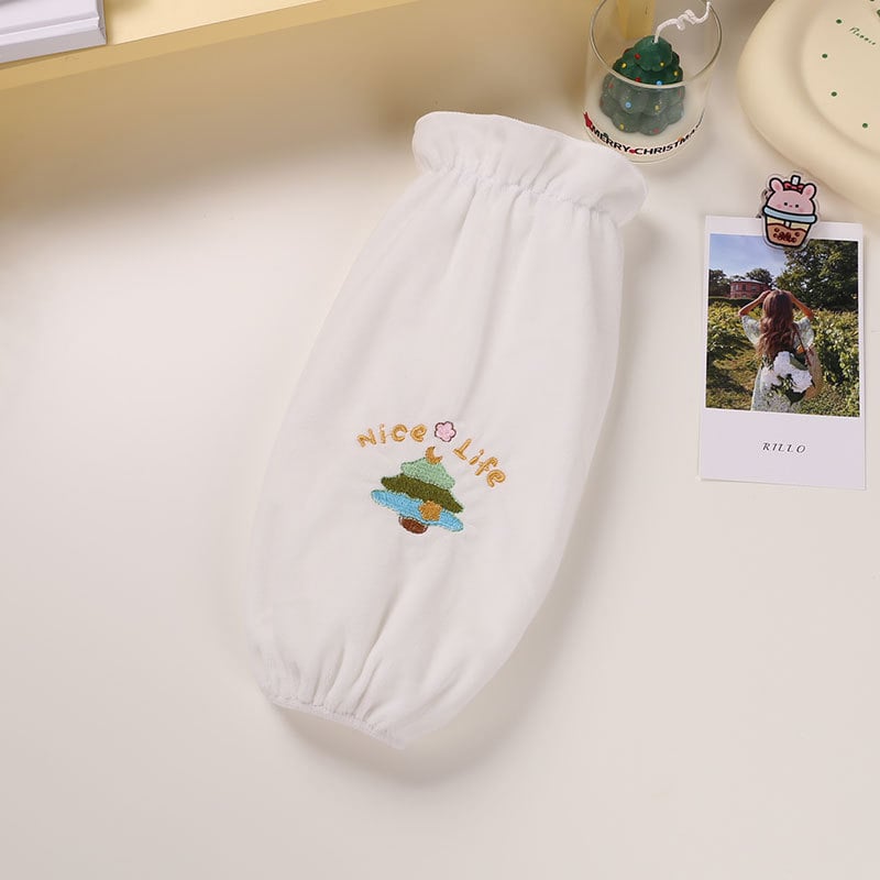 Muye Fei Κορεατικού στυλ βελούδινα καλύμματα μανικιών, αντι-βρωμιάς, με μοτίβο Χριστουγεννιάτικο δέντρο