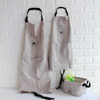 Set kuhinjskih pregača za odrasle i djecu, bez rukava, 100% pamuk, nordijski stil, moderni minimalistički, otporna na prljavštinu