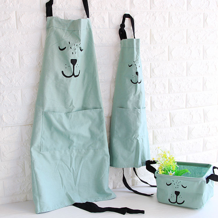 Set kuhinjskih pregača za odrasle i djecu, bez rukava, 100% pamuk, nordijski stil, moderni minimalistički, otporna na prljavštinu