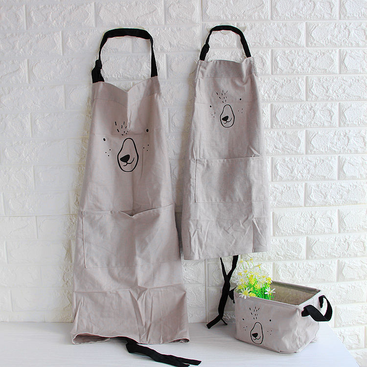 Set kuhinjskih pregača za odrasle i djecu, bez rukava, 100% pamuk, nordijski stil, moderni minimalistički, otporna na prljavštinu
