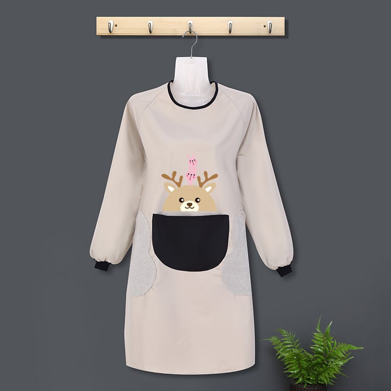 Pregača s dugim rukavima od PVC-a, vodootporna, crtani uzorak, korejski stil