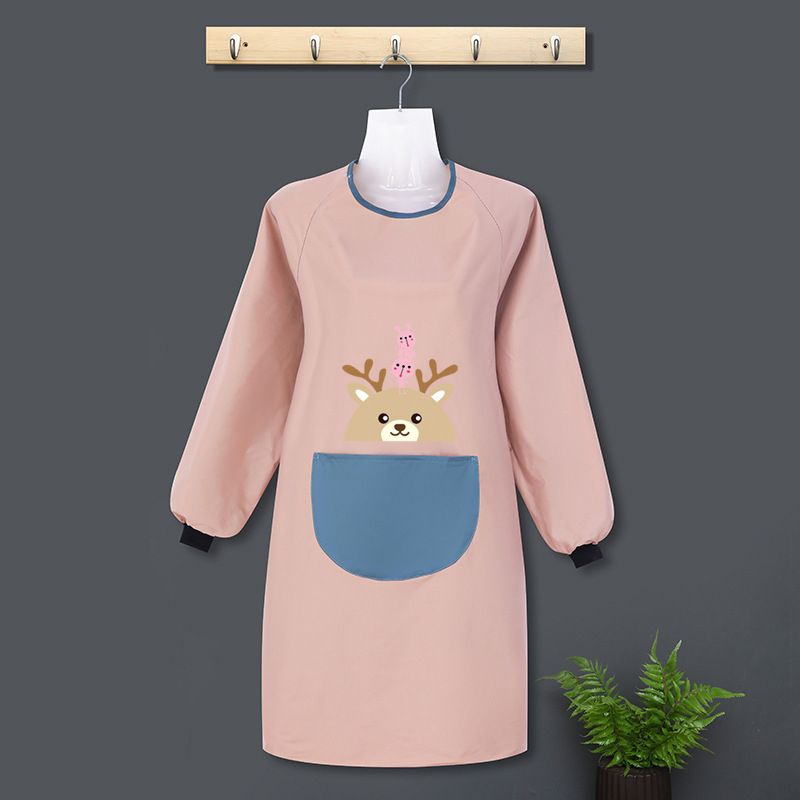 Pregača s dugim rukavima od PVC-a, vodootporna, crtani uzorak, korejski stil