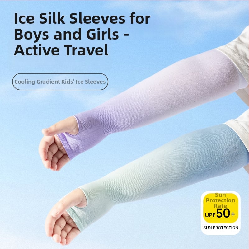 Dječje rukave za UV zaštitu s dizajnom otvorima za prste, najlonska tkanina, sadržaj najlona 80–90%, gustoća 28–34 g/m²