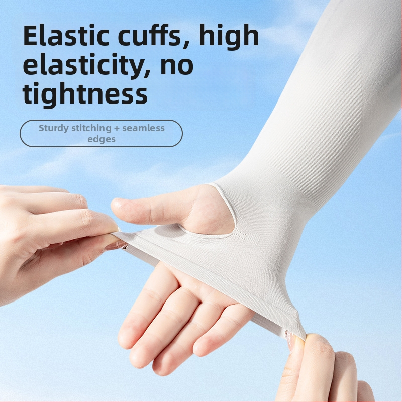 Detské UV ochranné ledové rukávy, nylonová tkanina, obsah nylonu 80–90%, hmotnosť 28–34 g/m², dizajn s otvormi pre prsty